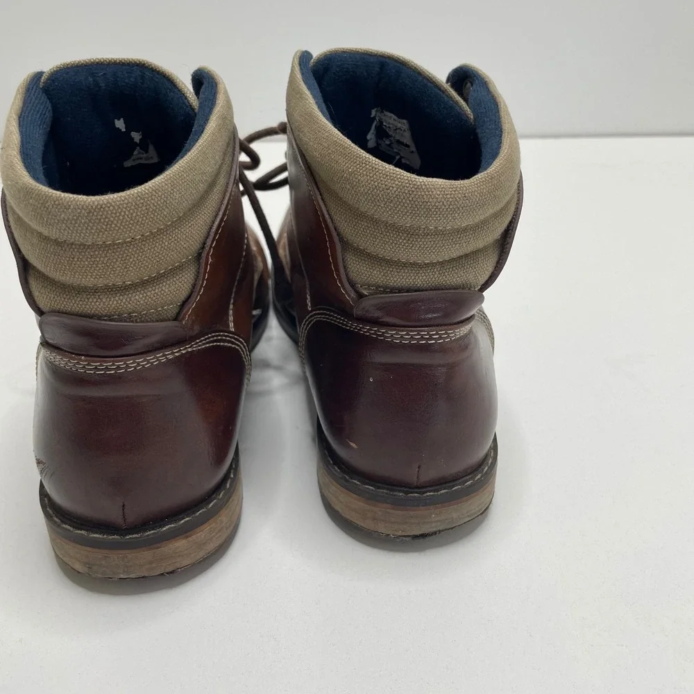 Mountain Creek Mens Brown Faux Leather Cap Toe Lace Up Combat Chukka Boots 9.5 M